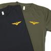 Fuji Uniforms Self-Defense Forces T-Shirt (Left Chest Wing Mark) JMSDF Military Aviation Emblem Wing Mark Dry 100% Polyester (ODxSLV, LL)
