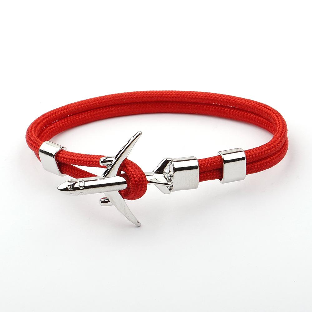 European & American Trend Anchor Men's Airplane Bracelet with Polyester Rope