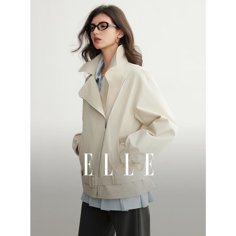 ELLE Women s Modern Casual Belted Trench Coat S