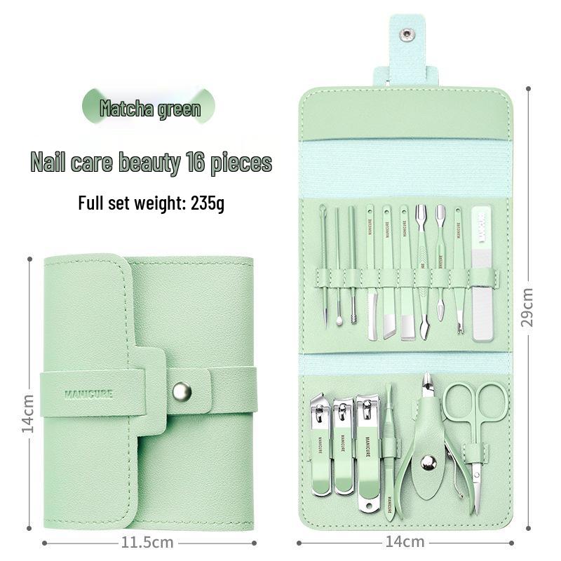 Set Manichiură și Pedichiură 16 Piese: Unghieră, Foarfece pentru cuticule și Instrumente