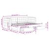 2 In 1 Pull Out Daybed with Drawers Light Grey 80x200 Cm Velvet