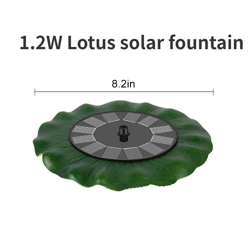 

Lotus Leaf Shaped Solar Fountain 1.5W Decorative Used for Swimming Pools Easy To Clean Garden Solar Fountain Pump