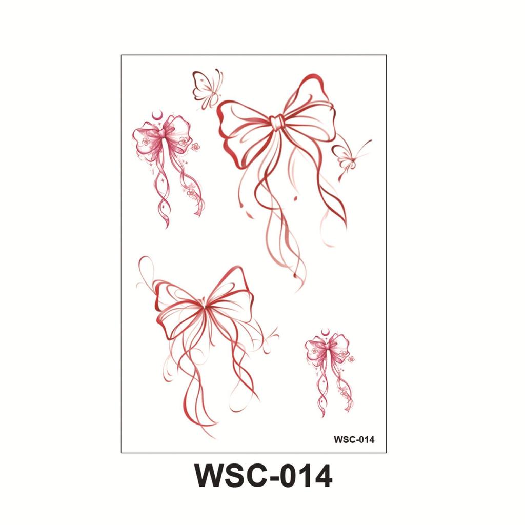WSC Waterproof Non-Reflective Flower & Butterfly Tattoo Sticker