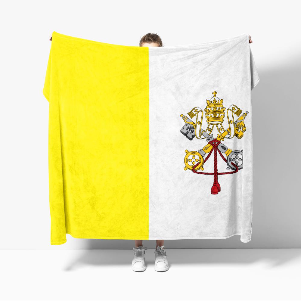 

Vatican emblem Flannel Blanket Vaticanae Flag Throw Blanket Cozy Soft Lightweight Warm 30x40inch 40x50inch for Couch Sofa Bed 75x90cm