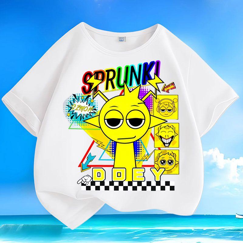 Girls Loose Rhythm Box Top for Summer Children s Casual Short-sleeved Pure Cotton T-shirt 100