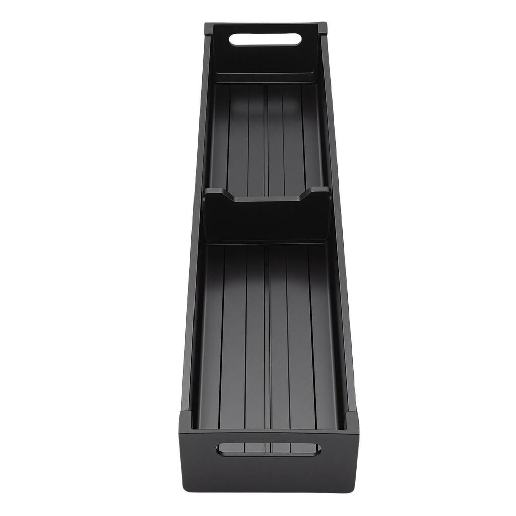 Silverware Drawer Organizer Aluminum Adjustable Kitchen Utensil Tray Flatware and Utensil Holder for Spoons Forks Black