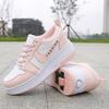 Internet Celebrities Spring New Runaway Shoes Girls Boys Students Double Wheel Pulley Shoes Invisible Beginner Skating Shoelaces Wheels