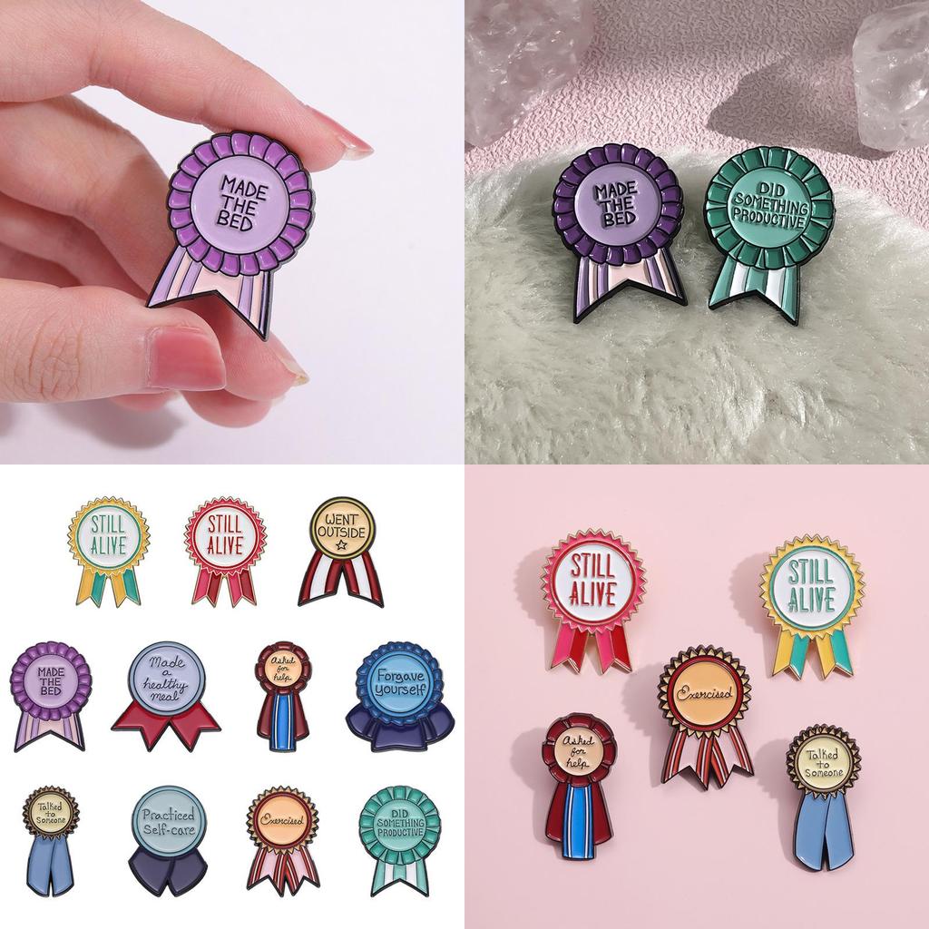 Creative Colorful Cartoon Medal Alloy Brooch Cute Animal And Letter Design Pins