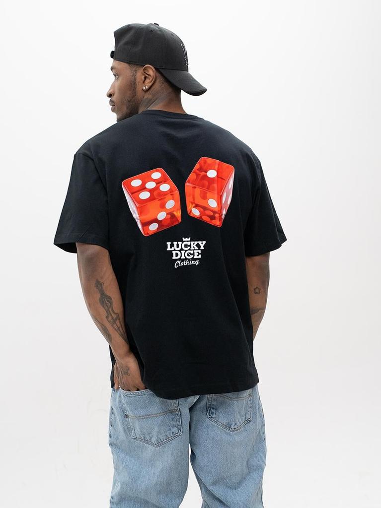 Lucky Dice Red Dice Black Oversized Short Sleeve Men's T-Shirt XL