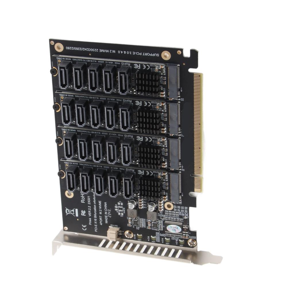 PCIE X16 Expansion Card DC Power Chip Stable Operation JMB585 Chip PCIE to SATA 6G Adapter Card