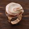 Color Painting Oil Geometric Rose Elastic Ring, Fashionable and High-end Women's Versatile Ring