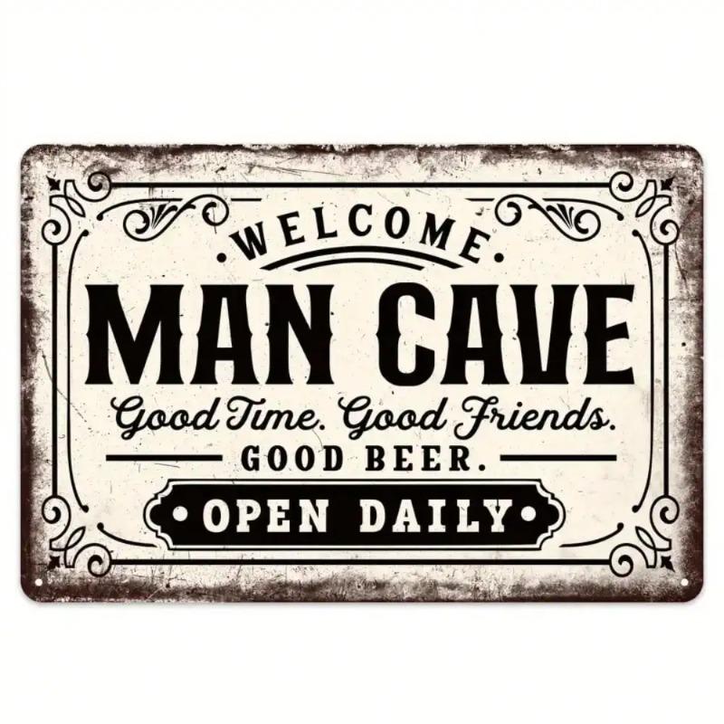 Vintage Man Cave Metal Sign Welcome Good Time Retro Wall Art Decor 20x30cm