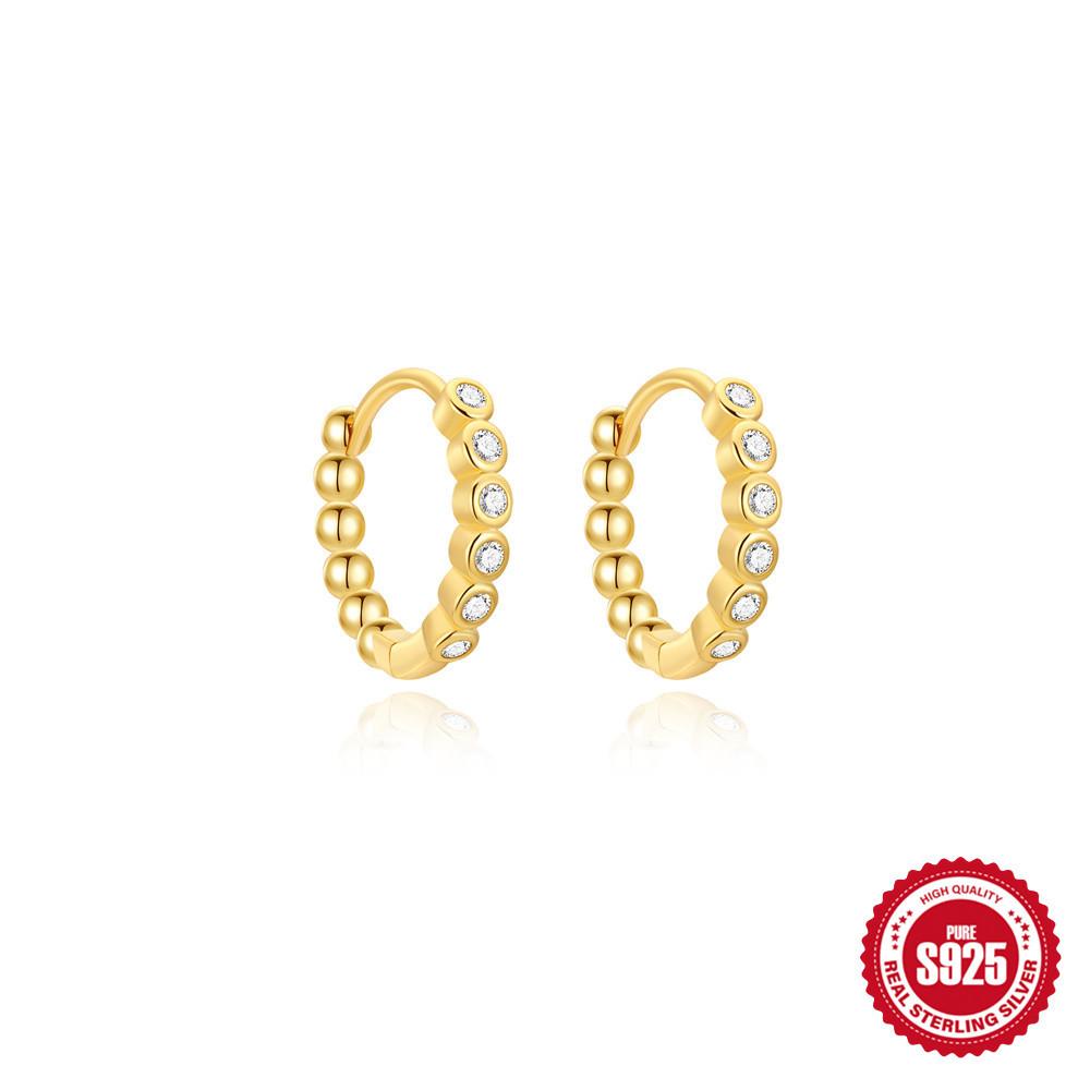 S925 Sterling Silver Rectangular Fashion Zircon Earrings Women'S Daily Wear Ear Buckle Versatile Diamond Earrings Earrings