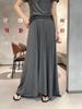 Spring & Summer Modal Tie-Up Round Neck Tee & Drawstring High Waist Long Skirt Set