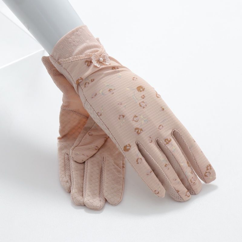 

New Baiyun Swallow Summer Driving Sun Protection Gloves Touch Screen Women Thin Sun Protection UV Protection Modal Ice Silk 03 Pink One size