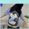 Cartoon Penguin Plush Backpack For Girls With Soft Faux Fur And Zip Closure