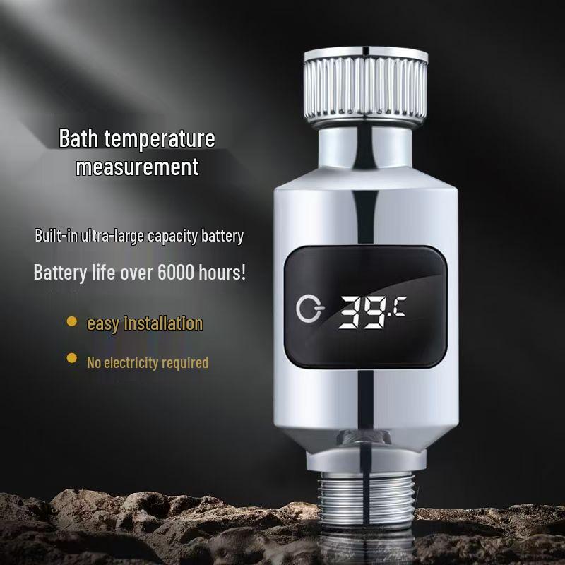 Luxury Anti-Scald Shower Head with Digital Thermometer for Safe Bathing Shower Thermometer [Half-Screen Unboxed]