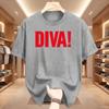 Cotton Unisex Unisex Diva T Shirts Graphic Unisex Tshirt Streetwear Funny Trendy Y2k Tshirt 90s Cotton Short Sleeve Unisexs Clothes