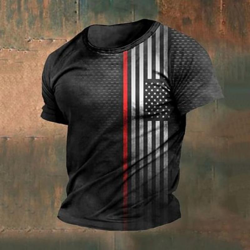 Men's Fashionable Casual 3D Printed Short Sleeved T-shirt for Summer Shirt