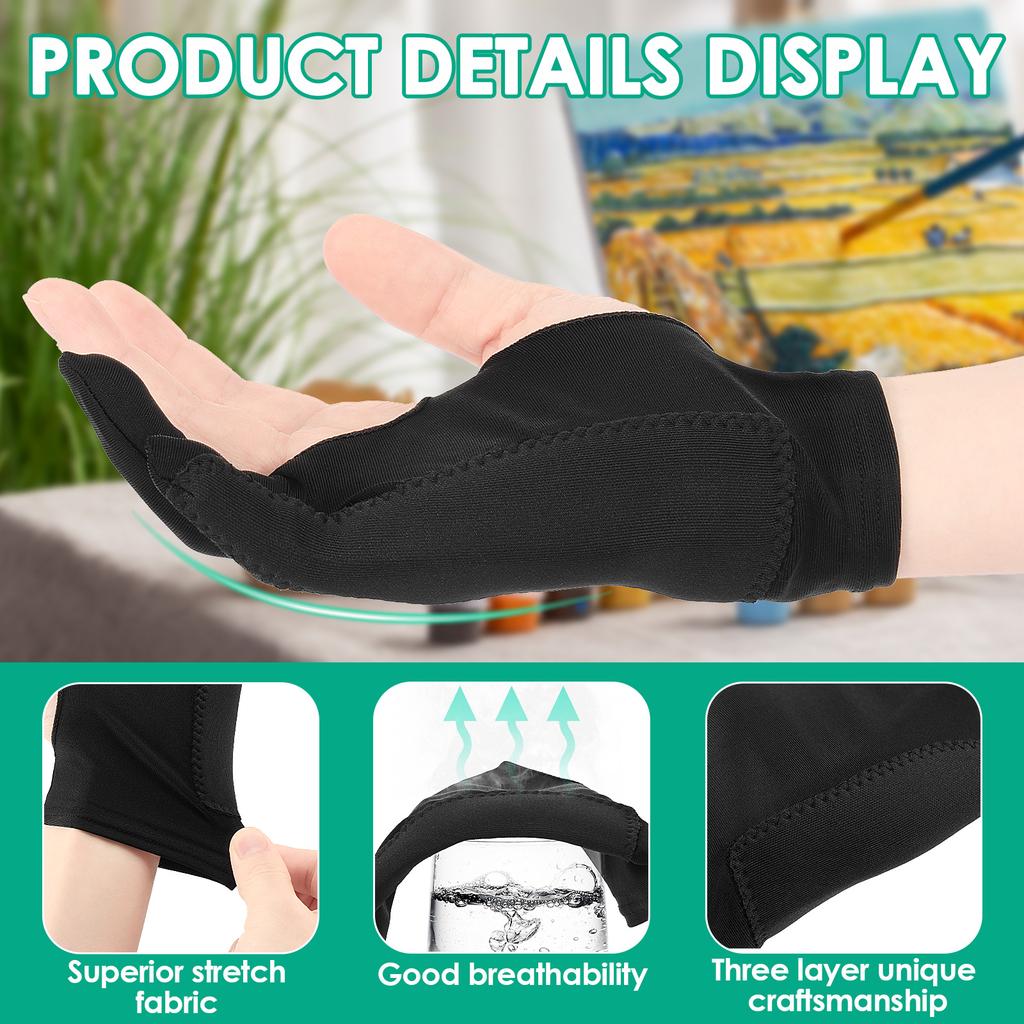 10Pcs Drawing Artist Gloves 3 Layer Two Finger Gloves Reusable Multipurpose for Graphic Drawing Tablet Drawing Art Creation