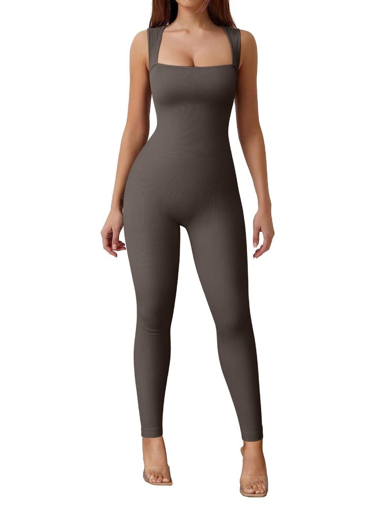 European & American Style Nylon Yoga Fitness Jumpsuit - Women's Sport Training Outfit