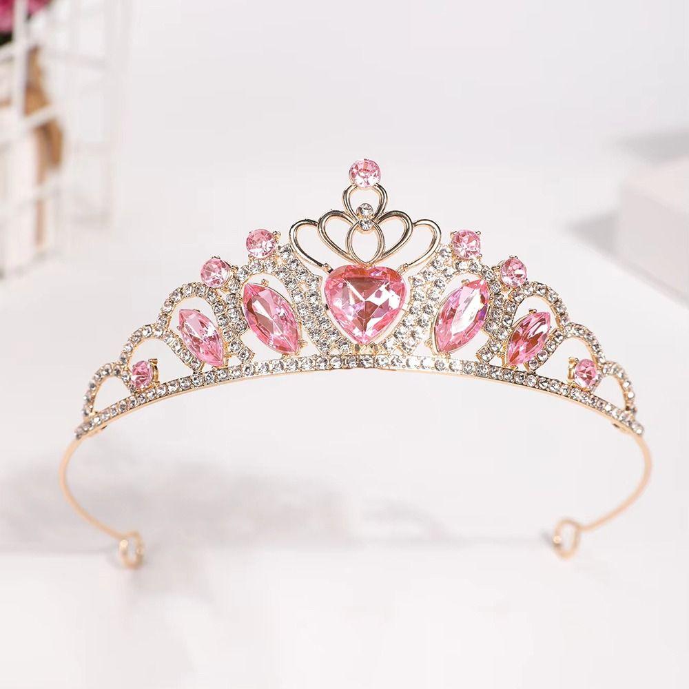 Rhinestone Zinc Zinc Alloy Princess Tiara Bling Bling Children's Crown  Daily Hair Accessories