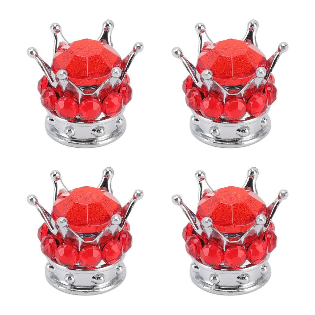 4 Pieces Tire Wheel Stem Valve Cover Crown for Cars Trucks