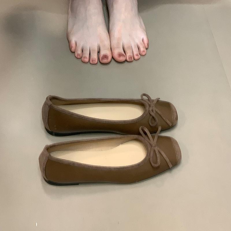 

Модный дизайнер Серебристые женские туфли-балетки Лаконичные из мягкой кожи Элегантные туфли Мэри Джейн с бантом-бабочкой 35 коричневый
