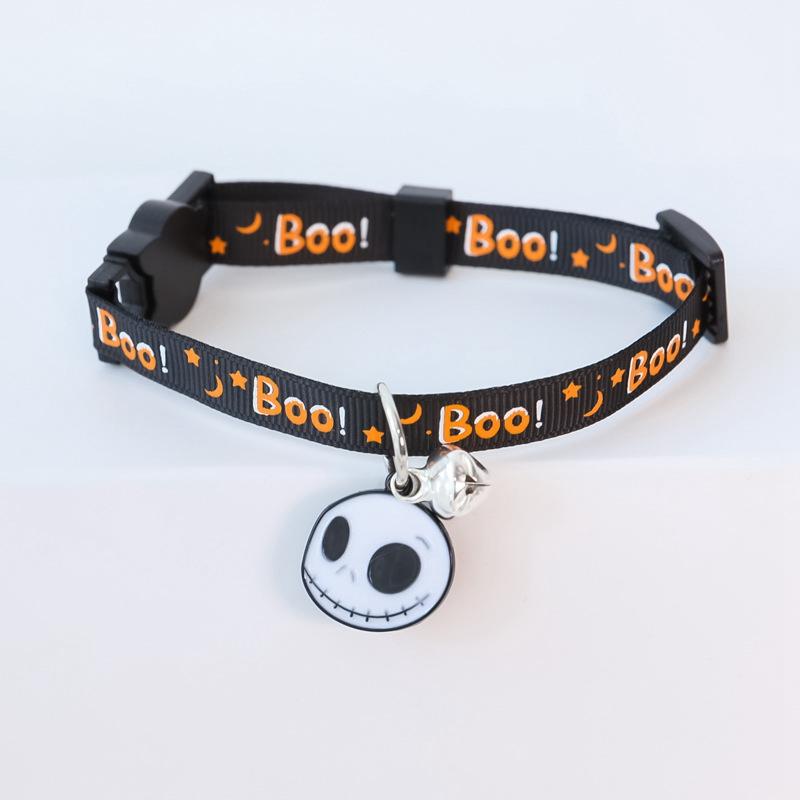 

Halloween Cat Dog Funny Bow Tie Adjustable Pets Neck Tie Cat Collar With Pumpkin Bells Strap Cat Dog Festival Decorations S~M S-neckline 18-30cm