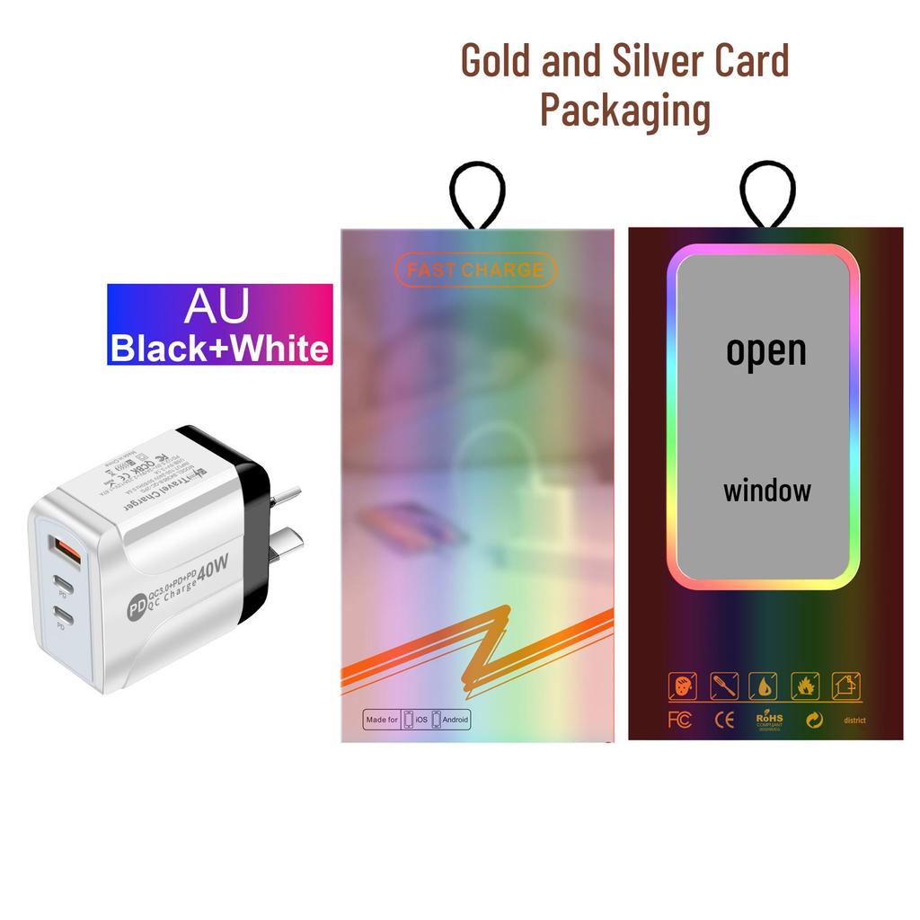 Universal Charger Power Adapter: Compatible with EU, US, UK, and AU Standards (1U + 2PD)