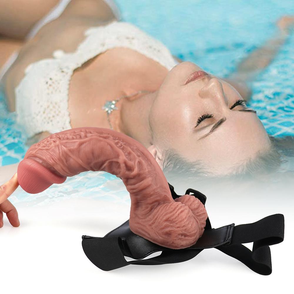 Dámský řemínek na dildo Realistická přísavka na penis Dildo Sexuální hračky pro lesbické ženy Měkký silikon