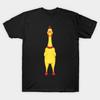 Men Black Print T-shirt Rubber Chicken Toy No-Cut Transfer Paper Print Cotton Tshirt