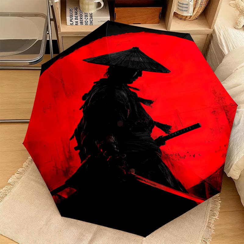 1PC Samurai  Automatic Umbrella - Suitable Travel Outdoor Portable Umbrella Birthday Gift Daily Essentials