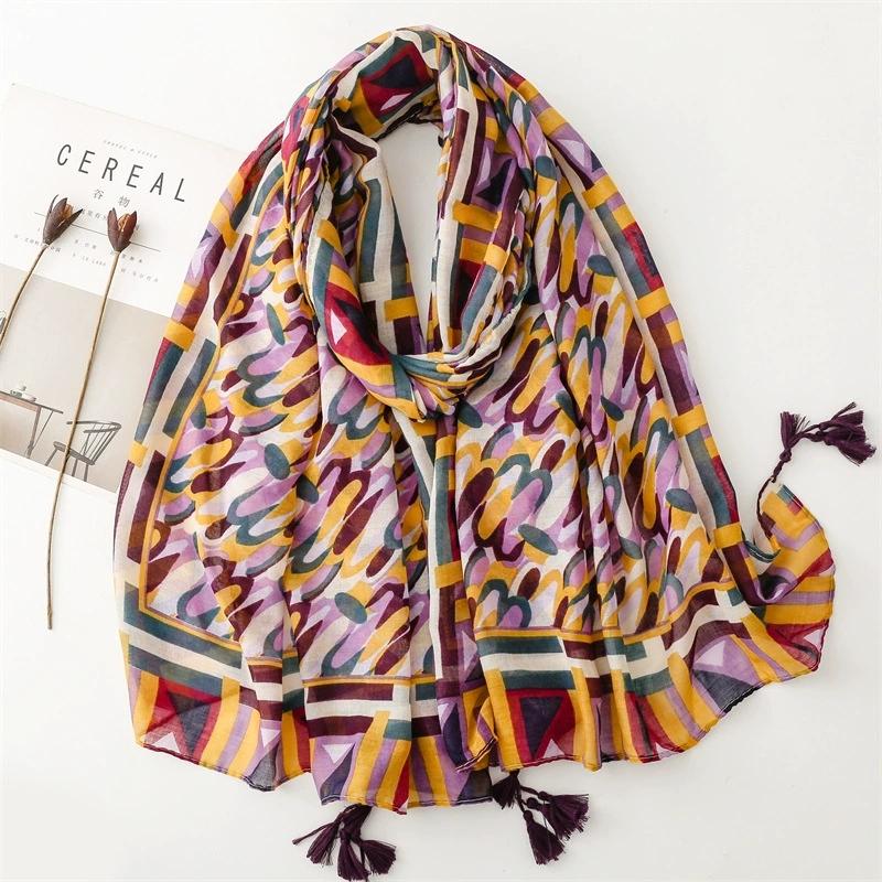 Bohemian Ethnic Style Sunscreen Scarf Beach Shawls Arabian Scarf Middle East Dubai Turkey Palestinian Hijab Scarves