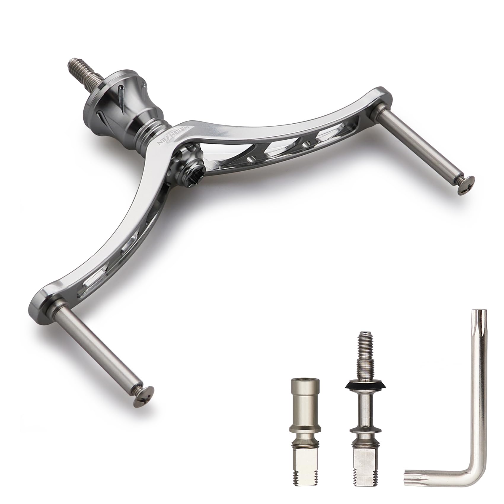 

HEIGHTEN Reel Handle for Shimano and Daiwa Universal Spinning Reels 80/92/95/98/110mm (No Knob) (98mm - Gunmetal) (105)