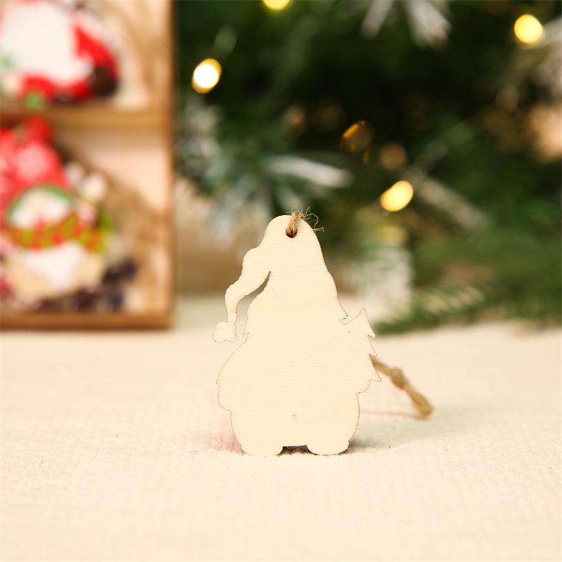 12 Set Wooden Of Colorful Old Man Couple Style Christmas Tree Ornaments
