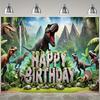 Dinosaur Jungle Themed Birthday Backdrop, Photo Booth Backdrop Banner, Photo Prop3671