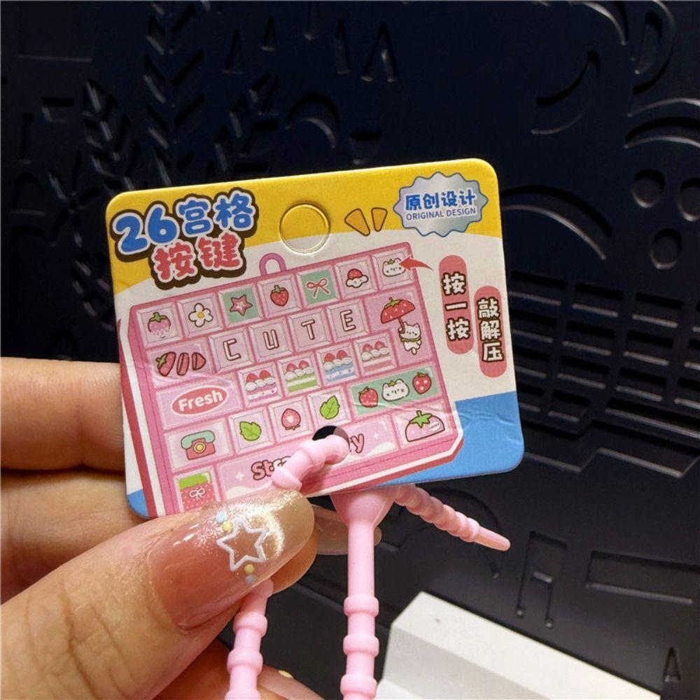26 Keys Mechanical Keyboard Toy Clear Key Sounds Bag Pendant Charm Stress Relief Use
