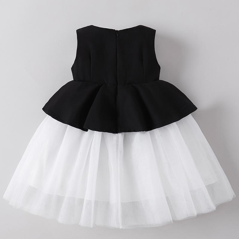 Sofort verfügbar Hochwertiges Schwarzes Netzkleid für Mädchen - Stilvolles 2026 Design