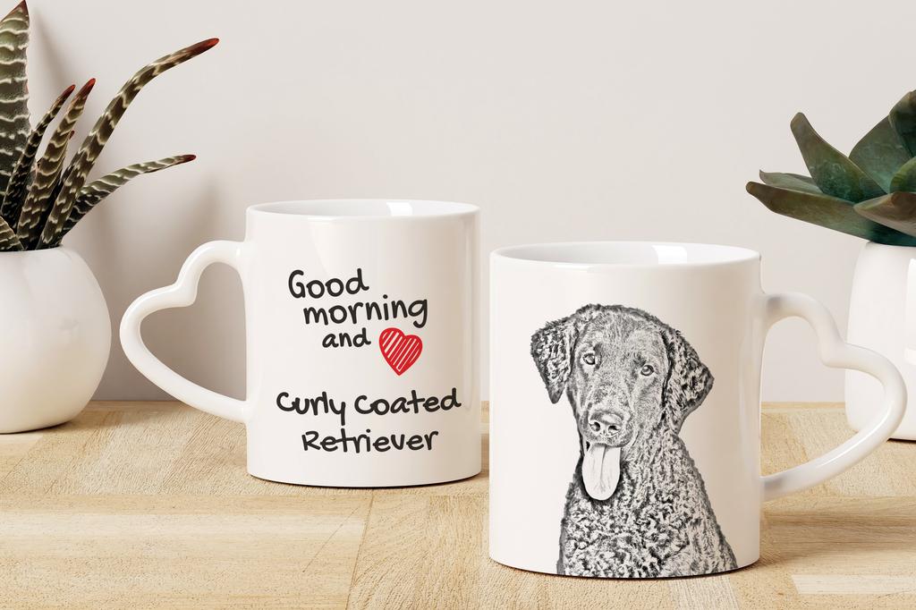 Curly Coated Retriever - cup with a dog, adorable cup with a heart-shaped handle, universal gift from the Art-Dog brand