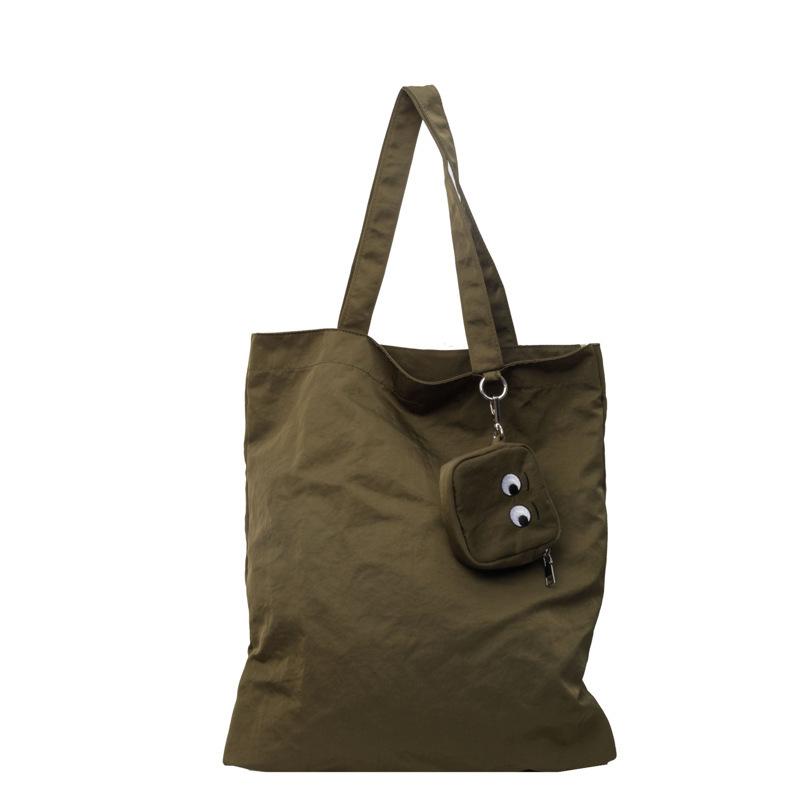 2025 New Personalized Little Monster Foldable Storage Bag Large Capacity Embroidery Colored Cloth Bag Lightweight Tote Bag