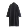Autunno e Inverno Nuova Moda Stile Britannico Plus Cappotto Trench Lungo Cappotto Maniche Lunghe Tinta Unita Cappotto di Lana