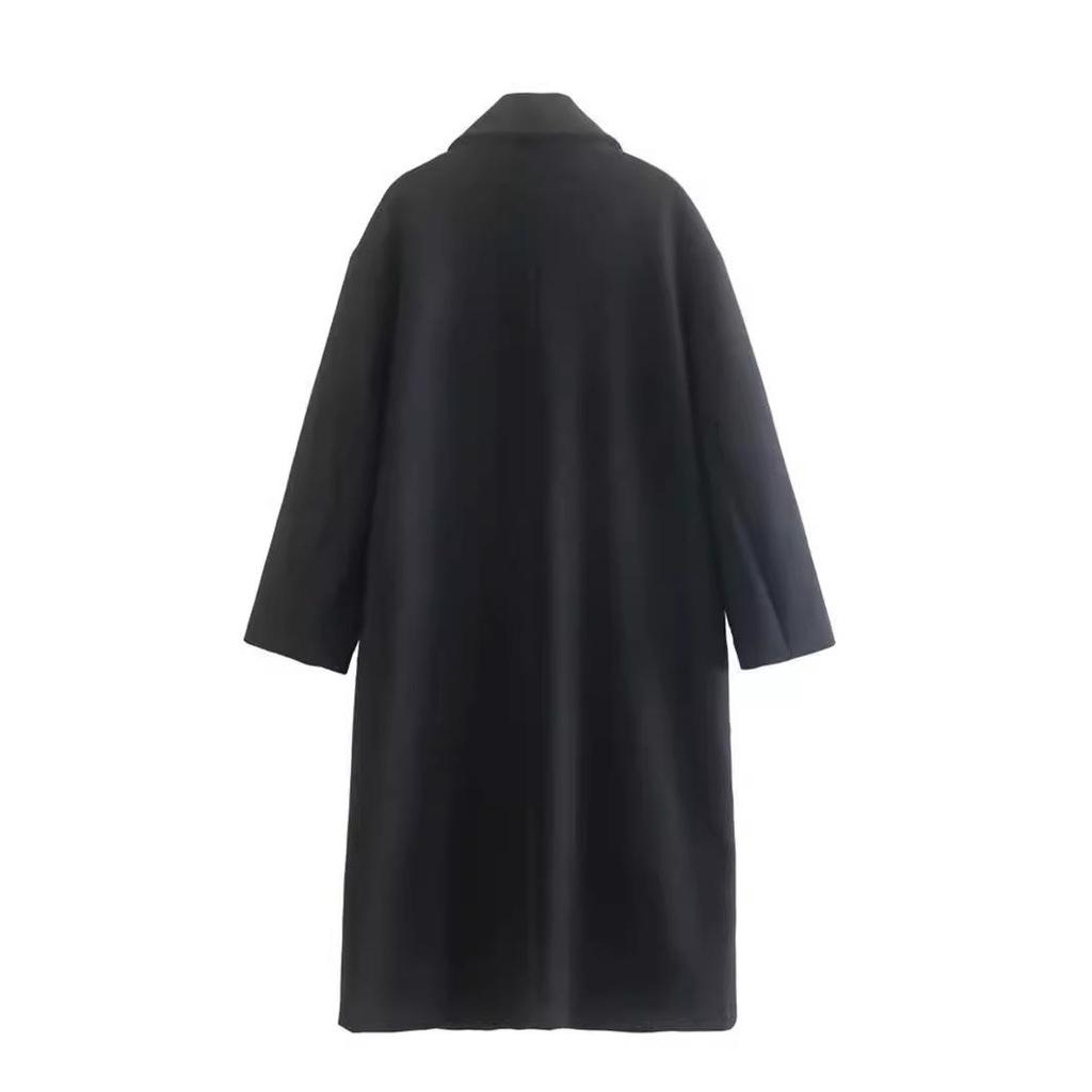 Autunno e Inverno Nuova Moda Stile Britannico Plus Cappotto Trench Lungo Cappotto Maniche Lunghe Tinta Unita Cappotto di Lana