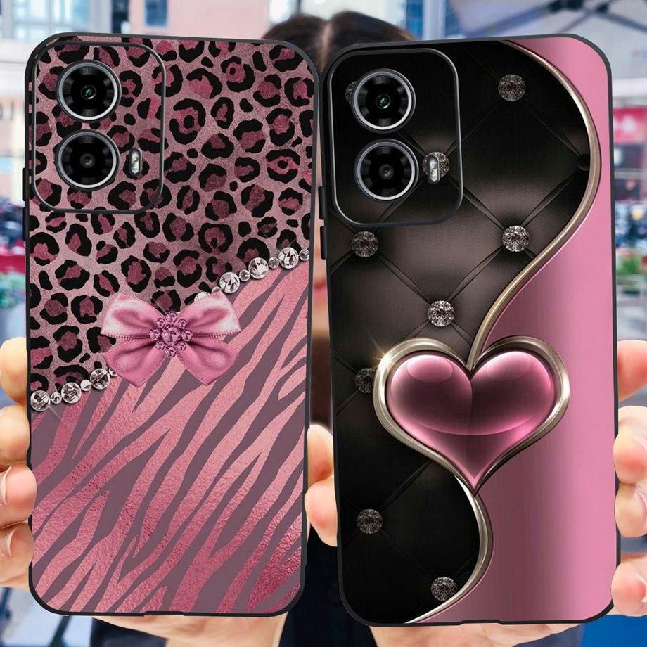 Stoßfeste Hülle für Motorola Moto G34 G24 Power Hülle Flüssigsilikon Schwarz Coque für Moto G34 MotoG24 Motorola G24 Power Fundas