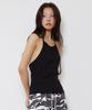 Lense Button Halter Lay-Up Sleeveless Black