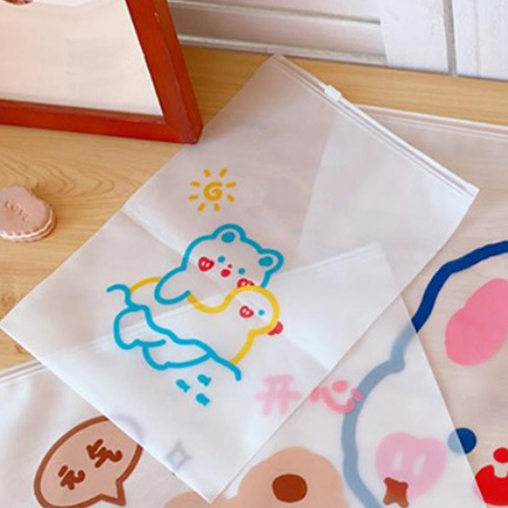 Kleiderverpackungsbeutel Niedliches Bärenmuster PE Transparent Versiegelt Kleidung Reißverschlussbeutel Beutel für Reisen