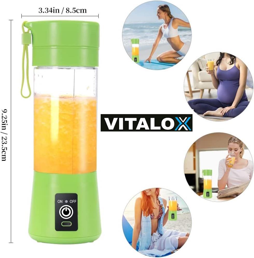 VITALOX Elektrischer Smoothie Maker Standmixer Mini Mixer Blender Shaker m. Akku