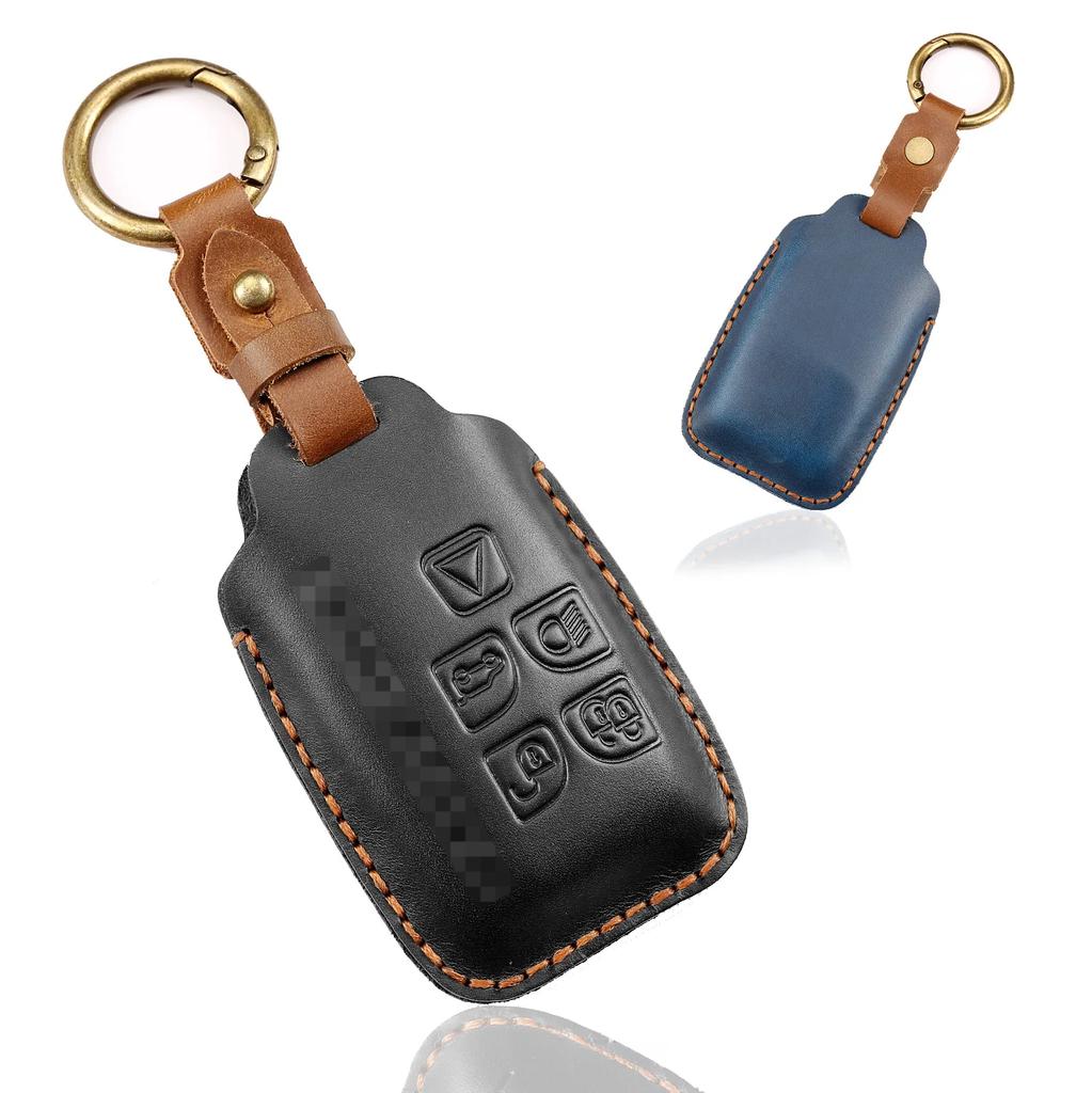 Leather Car Key Case Cover for Land Rover Range Rover Sport Discovery 3 4 Elander 2 Evoque Accessories Holder Shell Keychain