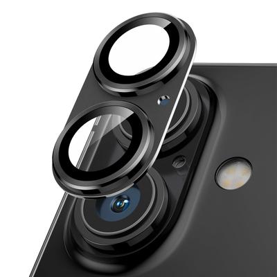 Podick Camera Cover for iPhone Camera Full 9H Tempered Aluminum Scratch Lens Camera Protection for iPhone High Black Overexposure Camera Lens Black