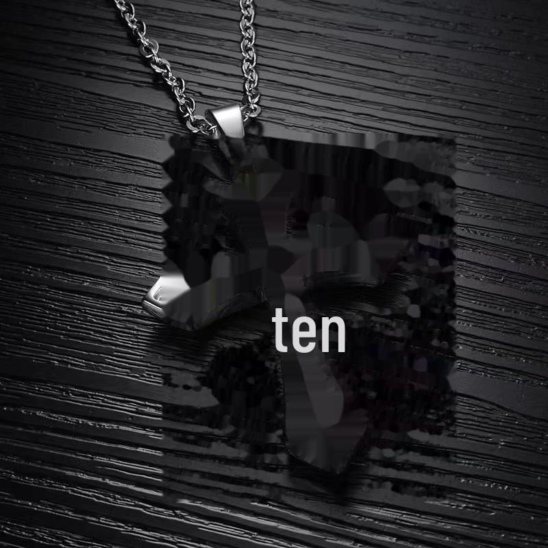 Retro Titanium Steel Cross Pendant Hip-Hop Necklace - Men's Fashion Jewelry